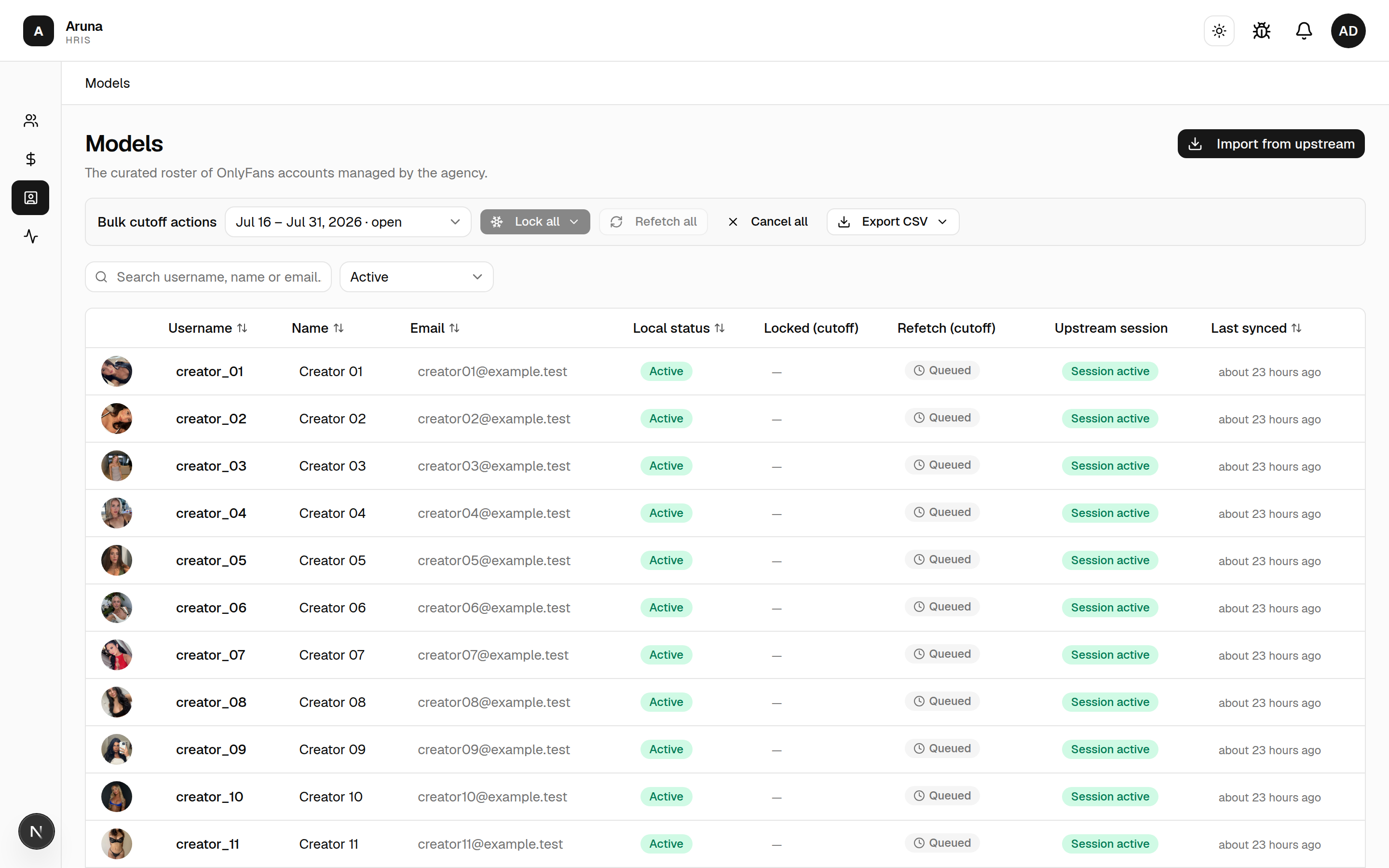 Refetch queued: per-model Queued / Refetching states with a Cancel all action and a confirmation toast.